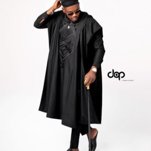 Black Agbada with Cap