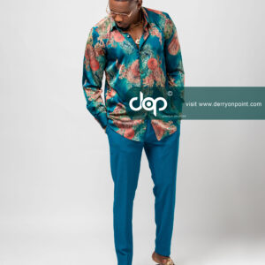Jade Blue Silky Shirt and Pant