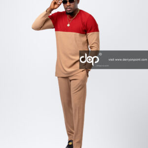 Brown and Red Casual Wear