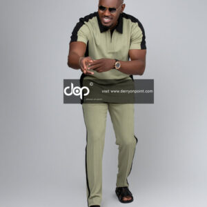 Olive Green and Black Casual Wear