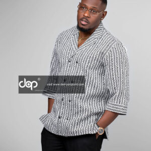 Grey Stripe top and Black Pant Casual Wear