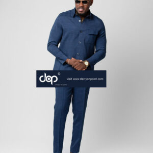 Prussian Blue Safari Suit