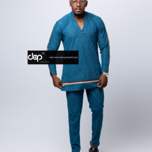 Long Sleeved Steel Blue Casual Wear
