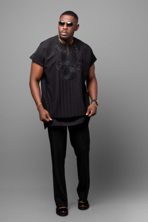 Black Circle Kaftan Set